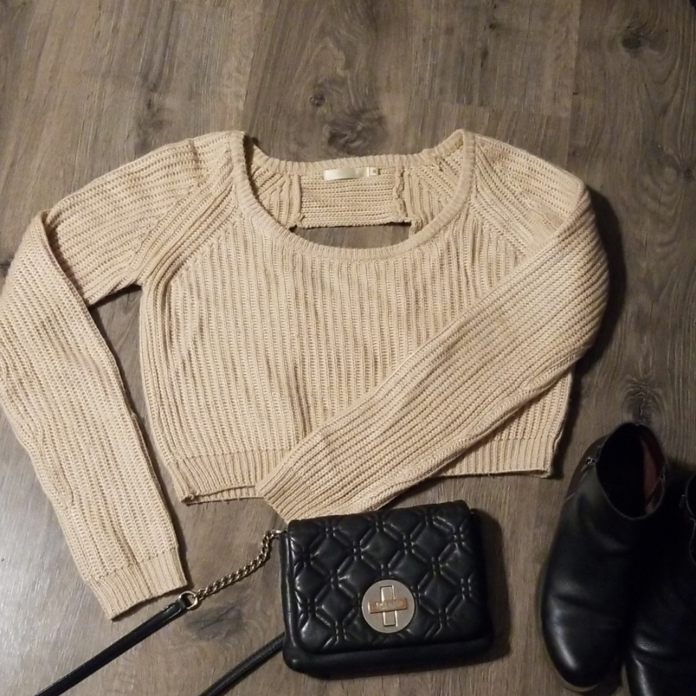 LF millou blush cropped ladder back sweater